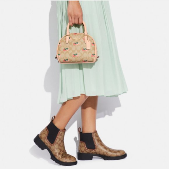 Coach | Sydney Satchel In Signature Canvas With Strawberry Print - Picture 5 of 13